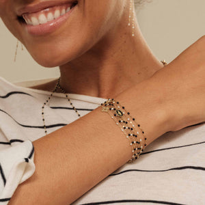 Gigi Clozeau - Bracelet noir Classique Gigi, or jaune