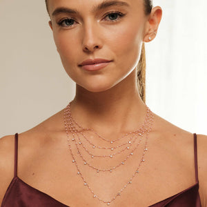 Gigi Clozeau - Collier blush Gigi Suprême, or jaune, 1 diamant, 42 cm