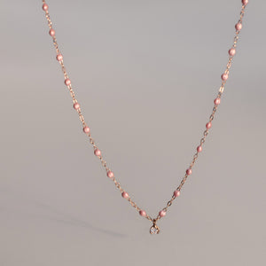 Gigi Clozeau - Collier blush Gigi Suprême, or rose, 1 diamant, 42 cm