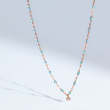 Gigi Clozeau - Collier aqua Gigi Suprême, or rose, 1 diamant, 42 cm