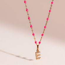 Gigi Clozeau - Pendentif Lucky Letter E, or rose, diamants