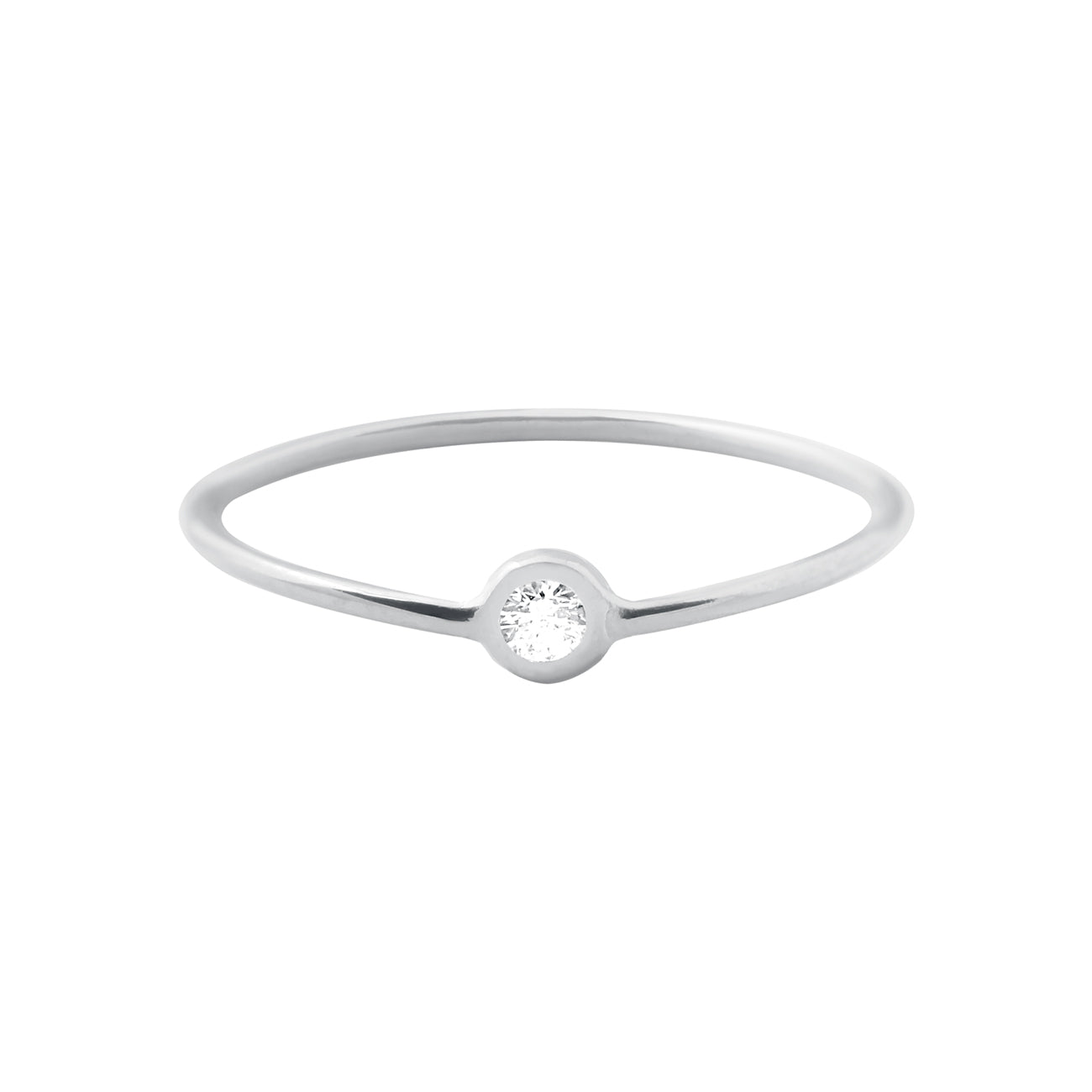 Gigi Clozeau - Bague Dot, diamant, or blanc, T 51