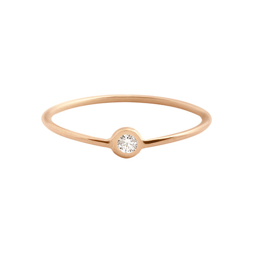 Gigi Clozeau - Bague Dot, diamant, or rose, T 50