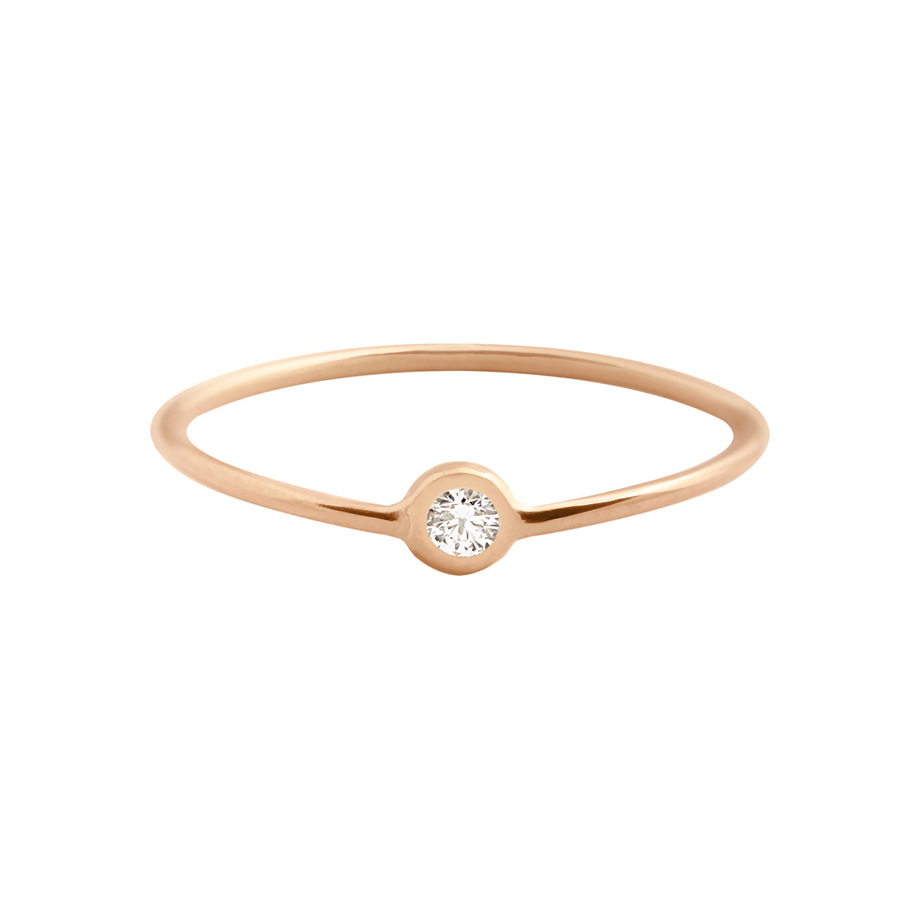 Gigi Clozeau - Bague Dot, diamant, or rose, T 52