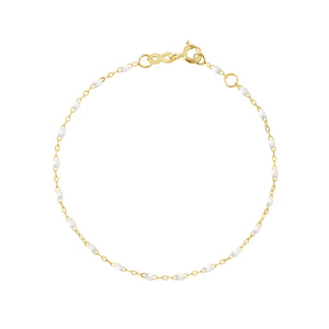 Gigi Clozeau - Bracelet blanc Classique Gigi, or jaune, 24 cm