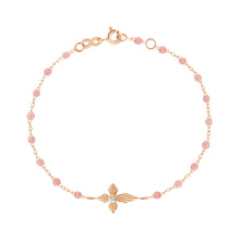 Gigi Clozeau - Bracelet blush Croix Lumière, Diamants, or rose, 17 cm