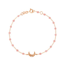 Gigi Clozeau - Bracelet blush Lune, diamants, or rose, 17 cm