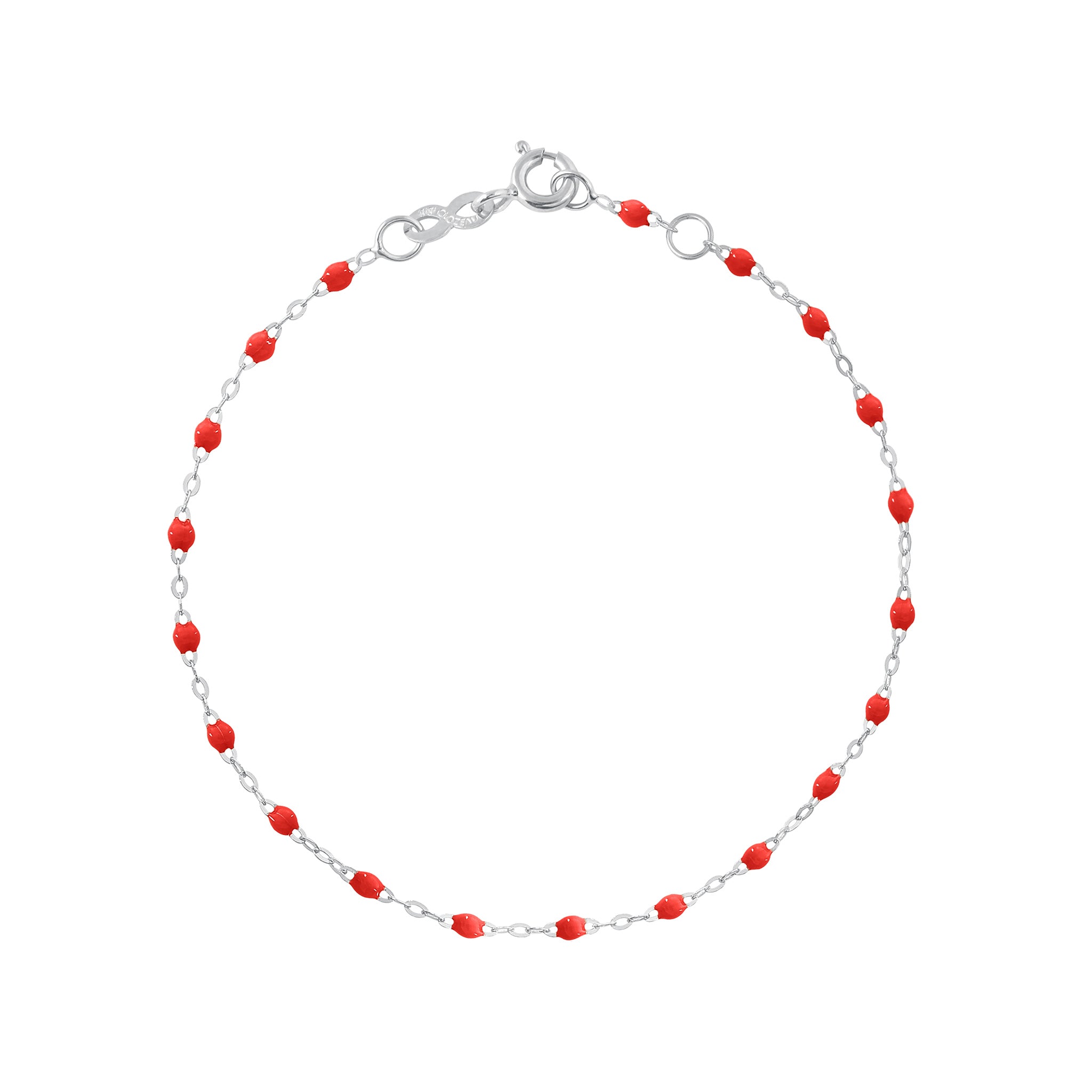 Gigi Clozeau - Bracelet coquelicot Classique Gigi, or blanc, 24 cm