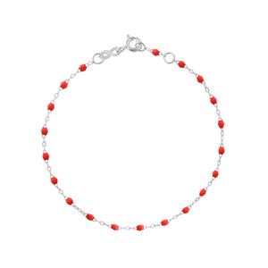 Gigi Clozeau - Bracelet coquelicot Classique Gigi, or blanc, 24 cm