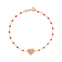 Gigi Clozeau - Bracelet coquelicot Cœur Lumière, diamant, or rose, 17 cm