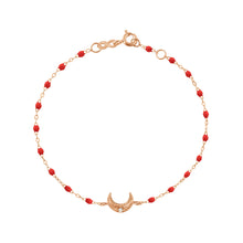 Gigi Clozeau - Bracelet coquelicot Lune, diamant, or rose, 17 cm