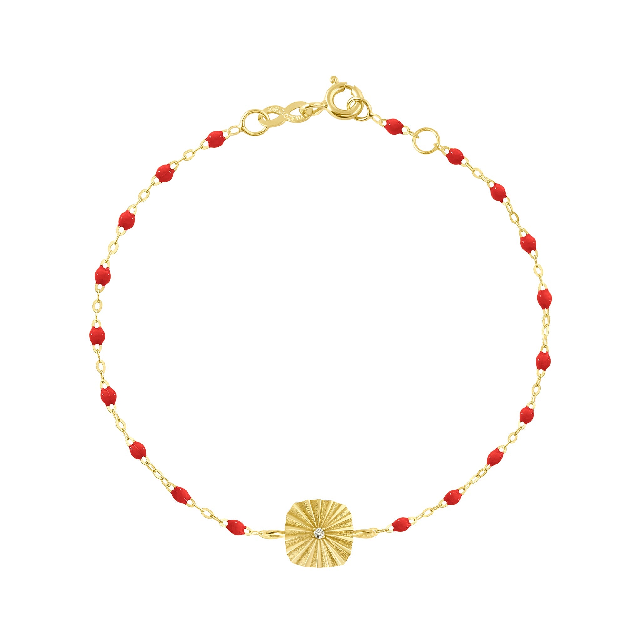 Gigi Clozeau - Bracelet coquelicot Miss Lumière diamant, or jaune, 17 cm