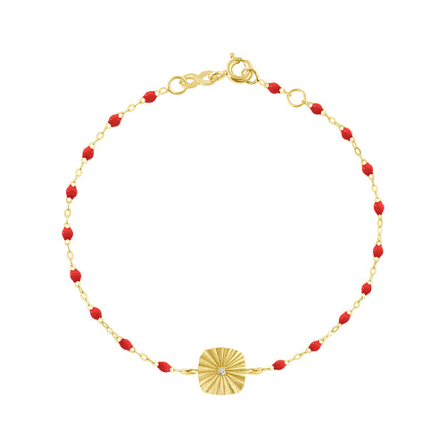 Gigi Clozeau - Bracelet coquelicot Miss Lumière diamant, or jaune, 17 cm