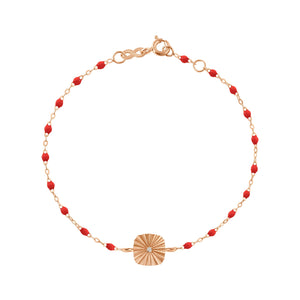 Gigi Clozeau - Bracelet coquelicot Miss Lumière diamant, or rose, 17 cm