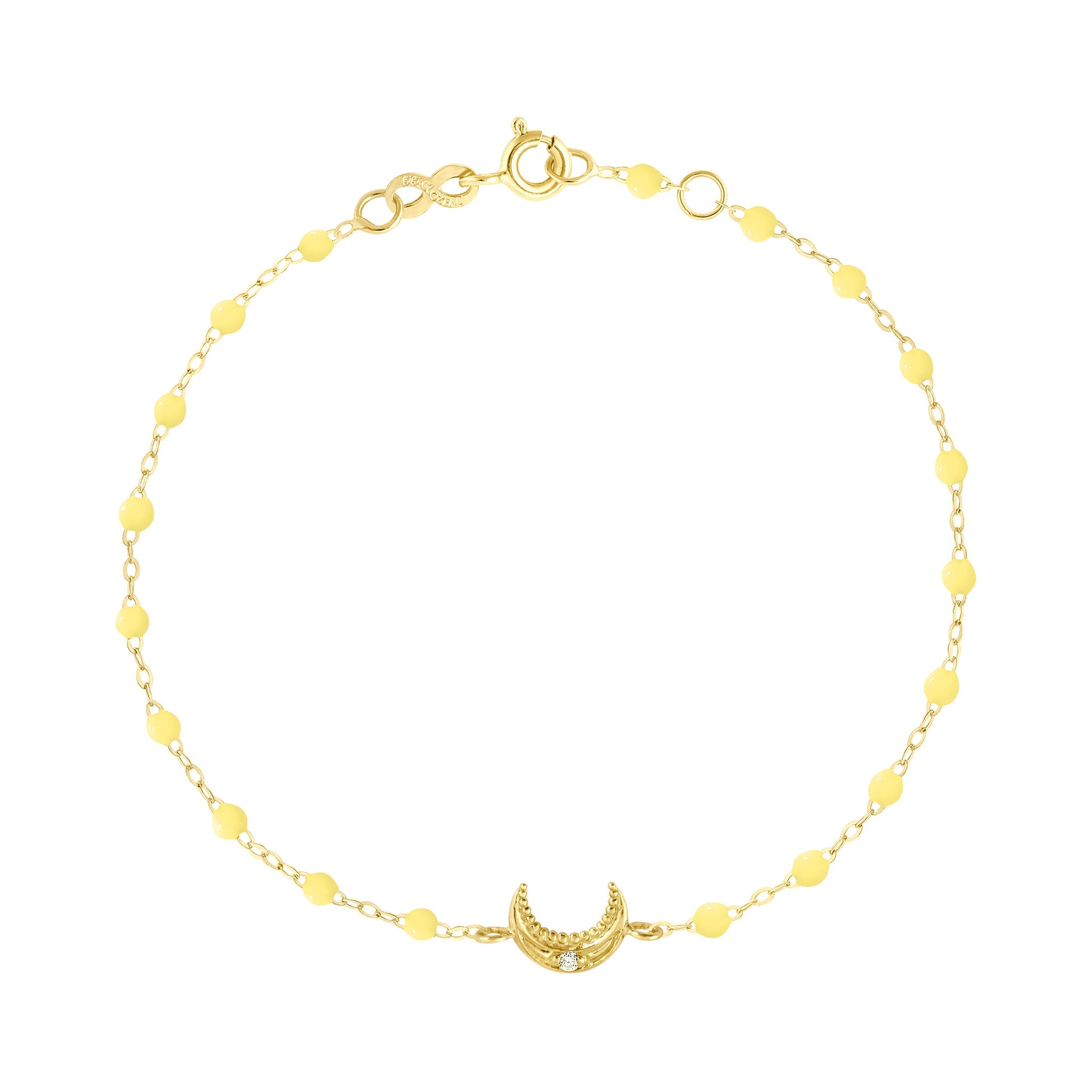 Gigi Clozeau - Bracelet mimosa Lune, diamant, or jaune, 17 cm