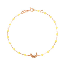 Gigi Clozeau - Bracelet mimosa Lune, diamants, or rose, 17 cm