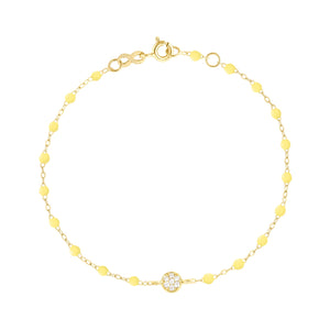 Gigi Clozeau - Bracelet mimosa Puce, Diamants, or jaune, 17 cm