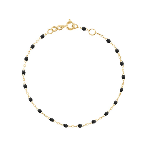 Gigi Clozeau - Bracelet noir Classique Gigi, or jaune, 24 cm