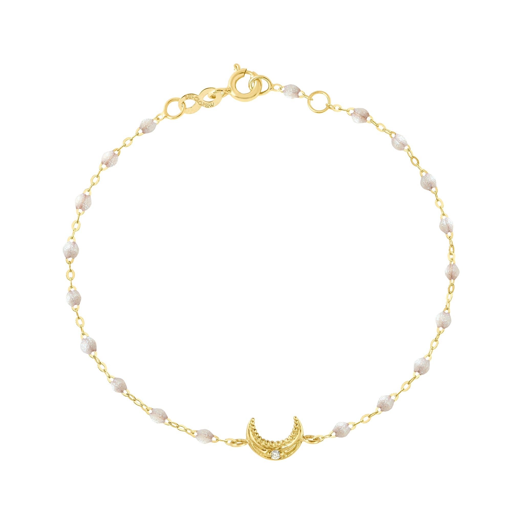 Gigi Clozeau - Bracelet opale Lune, diamant, or jaune, 17 cm