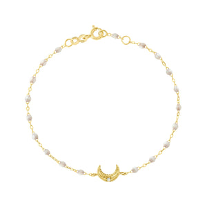 Gigi Clozeau - Bracelet opale Lune, diamant, or jaune, 17 cm