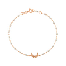 Gigi Clozeau - Bracelet opale Lune, diamant, or rose, 17 cm