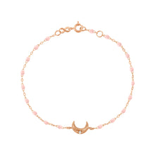 Gigi Clozeau - Bracelet rose bébé Lune, diamant, or rose, 17 cm