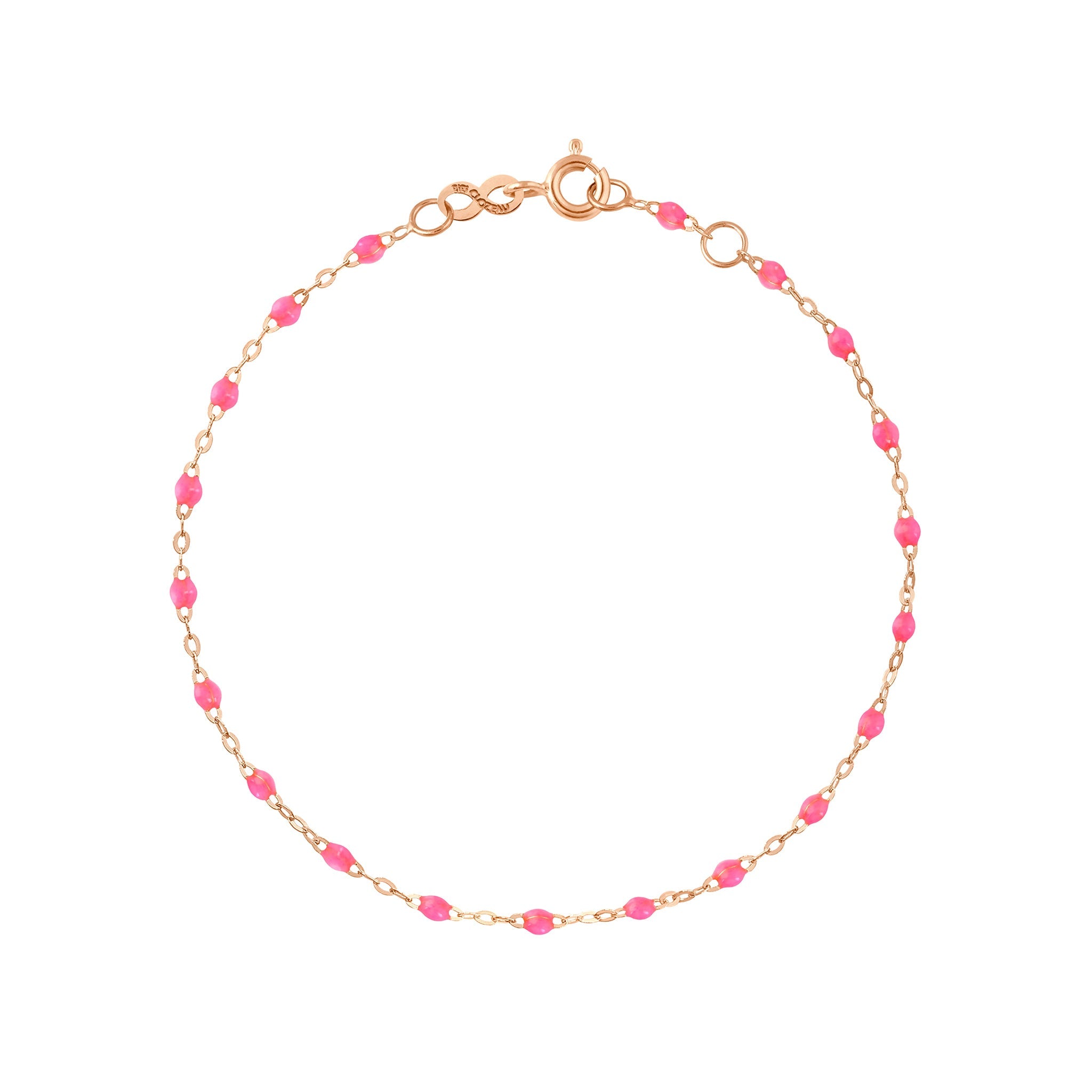 Gigi Clozeau - Bracelet rose fluo Classique Gigi, or rose, 24 cm