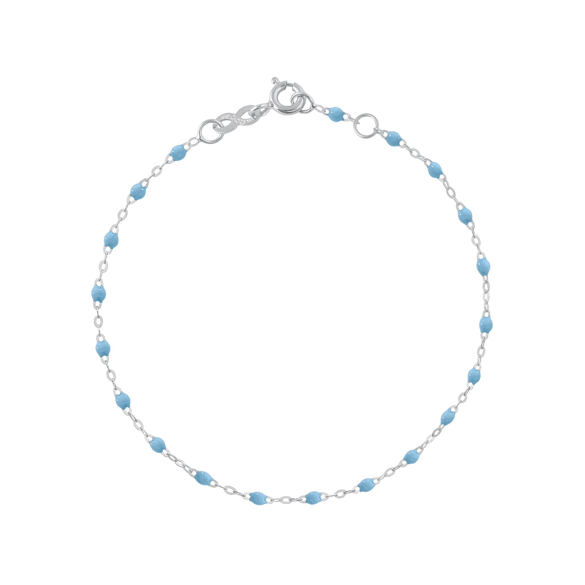 Gigi Clozeau - Bracelet turquoise Classique Gigi, or blanc, 24 cm