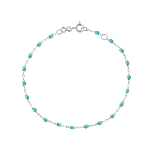 Gigi Clozeau - Bracelet turquoise vert Classique Gigi, or blanc, 24 cm