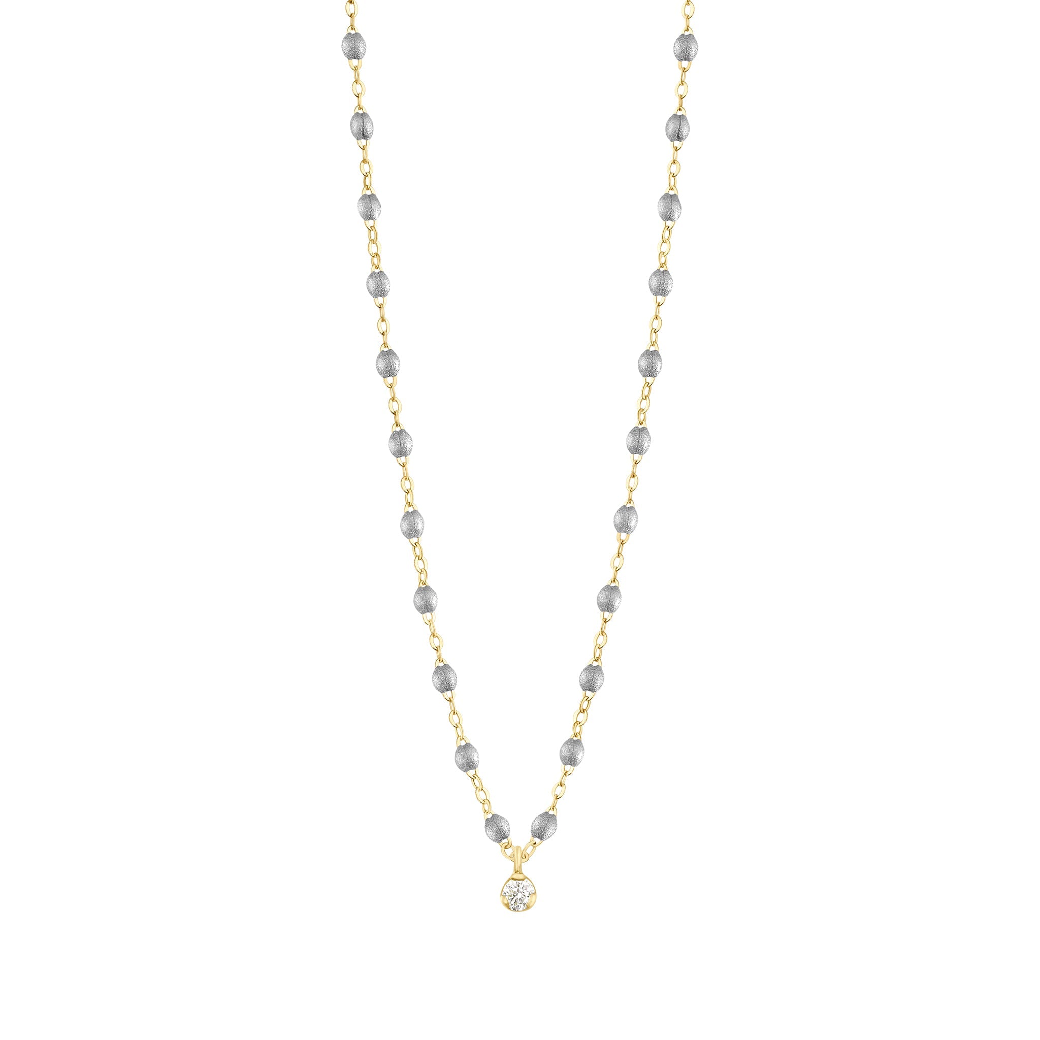 Gigi Clozeau - Collier argent Gigi Suprême, or jaune, 1 diamant, 42 cm