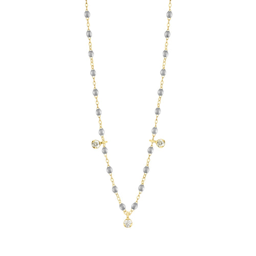 Gigi Clozeau - Collier argent Gigi Suprême, or jaune, 3 diamants, 45 cm