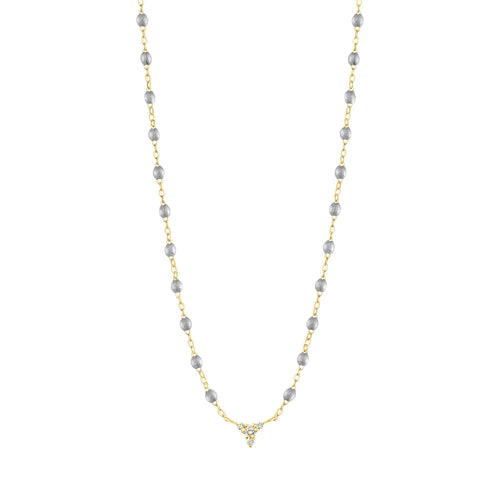 Gigi Clozeau - Collier argent petit Kosmos, diamants, or jaune, 42 cm