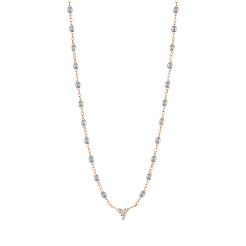 Gigi Clozeau - Collier argent petit Kosmos, diamants, or rose, 42 cm