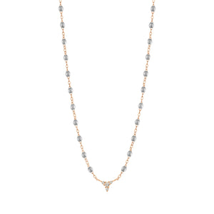 Gigi Clozeau - Collier argent petit Kosmos, diamants, or rose, 42 cm