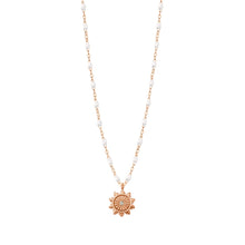 Gigi Clozeau - Collier blanc Lucky Sun diamants, or rose, 42 cm