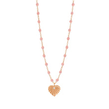 Gigi Clozeau - Collier blush Cœur Lumière, diamant, or rose, 42 cm