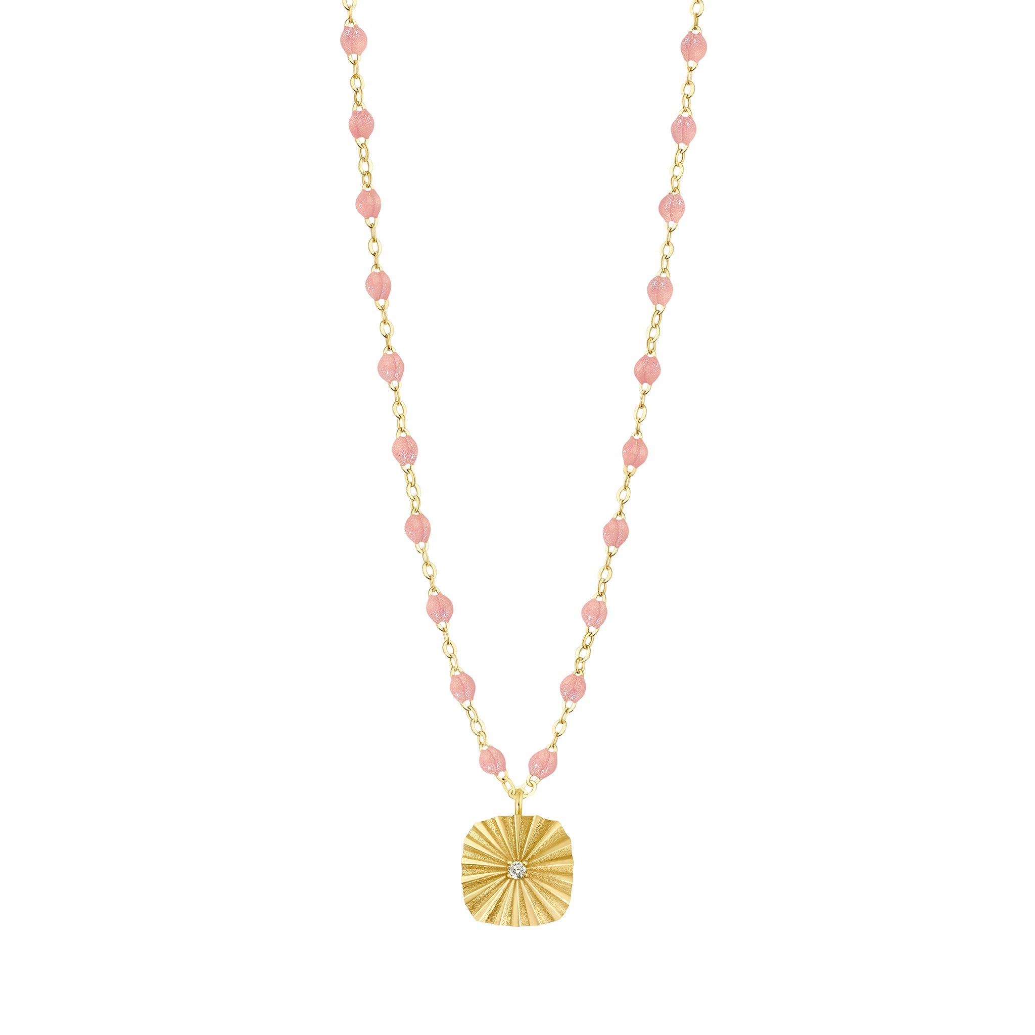 Gigi Clozeau - Collier blush Miss Lumière diamant, or jaune, 42 cm