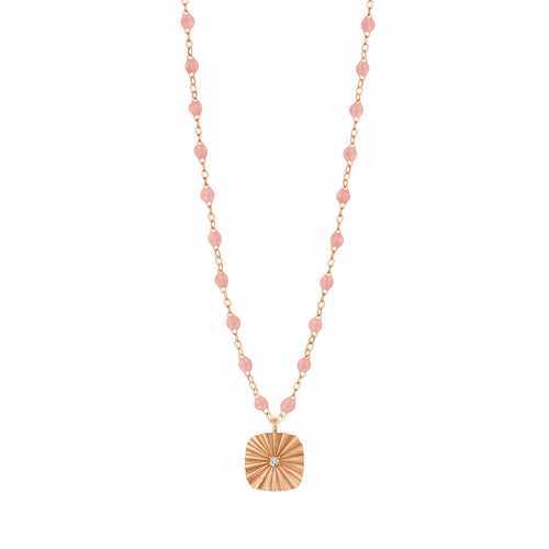 Gigi Clozeau - Collier blush Miss Lumière diamant, or rose, 42 cm