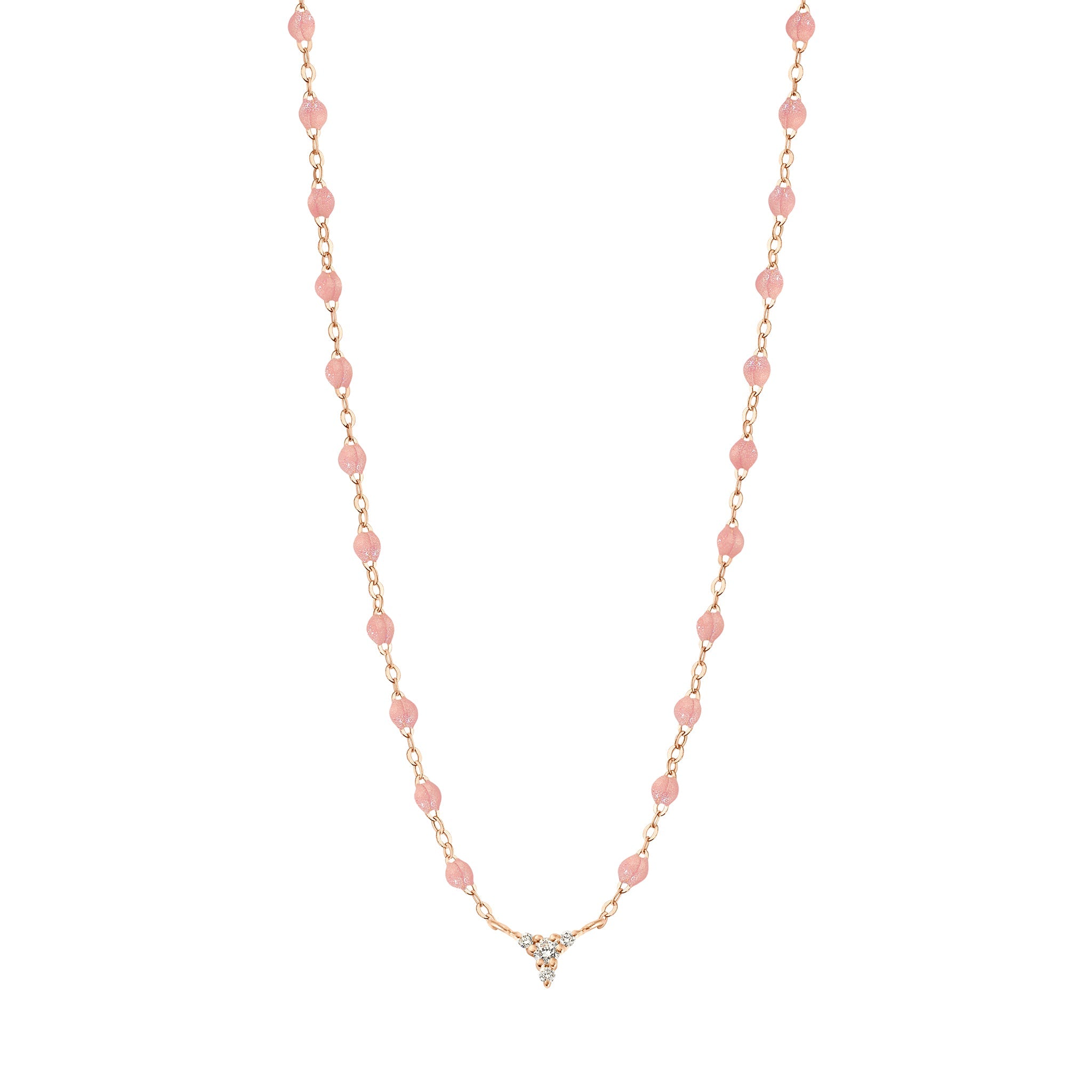 Gigi Clozeau - Collier blush petit Kosmos, diamants, or rose, 42 cm