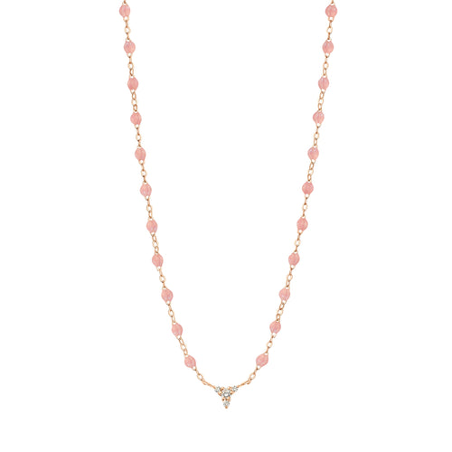 Gigi Clozeau - Collier blush petit Kosmos, diamants, or rose, 42 cm