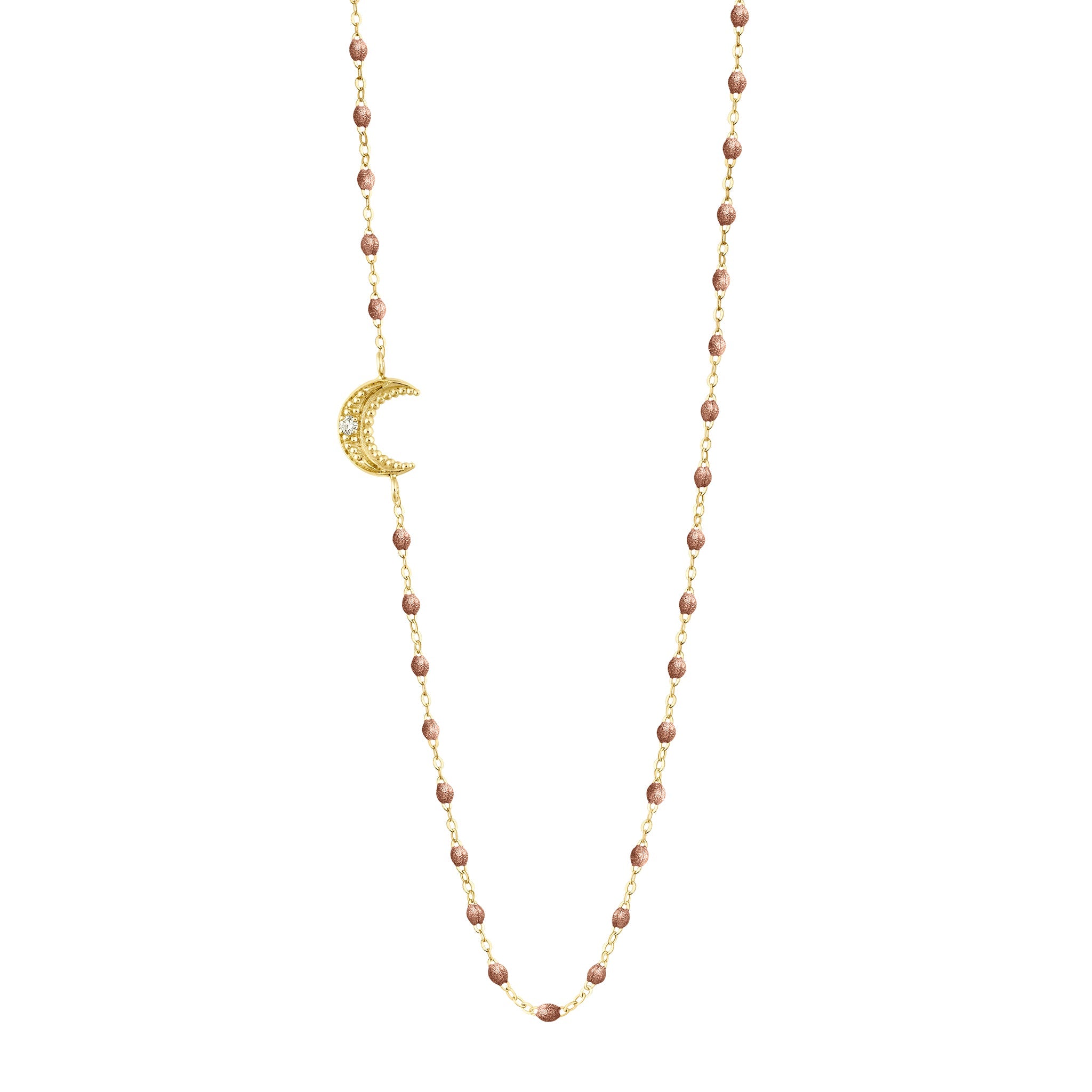 Gigi Clozeau - Collier cuivre Lune, diamant, or jaune, 42 cm