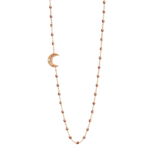 Gigi Clozeau - Collier cuivre Lune, diamant, or rose, 42 cm