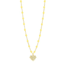 Gigi Clozeau - Collier mimosa Cœur In Love, Diamants, or jaune, 42 cm