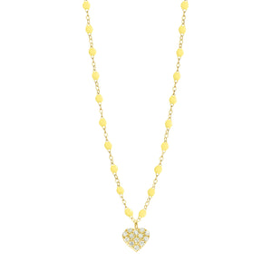 Gigi Clozeau - Collier mimosa Cœur In Love, Diamants, or jaune, 42 cm