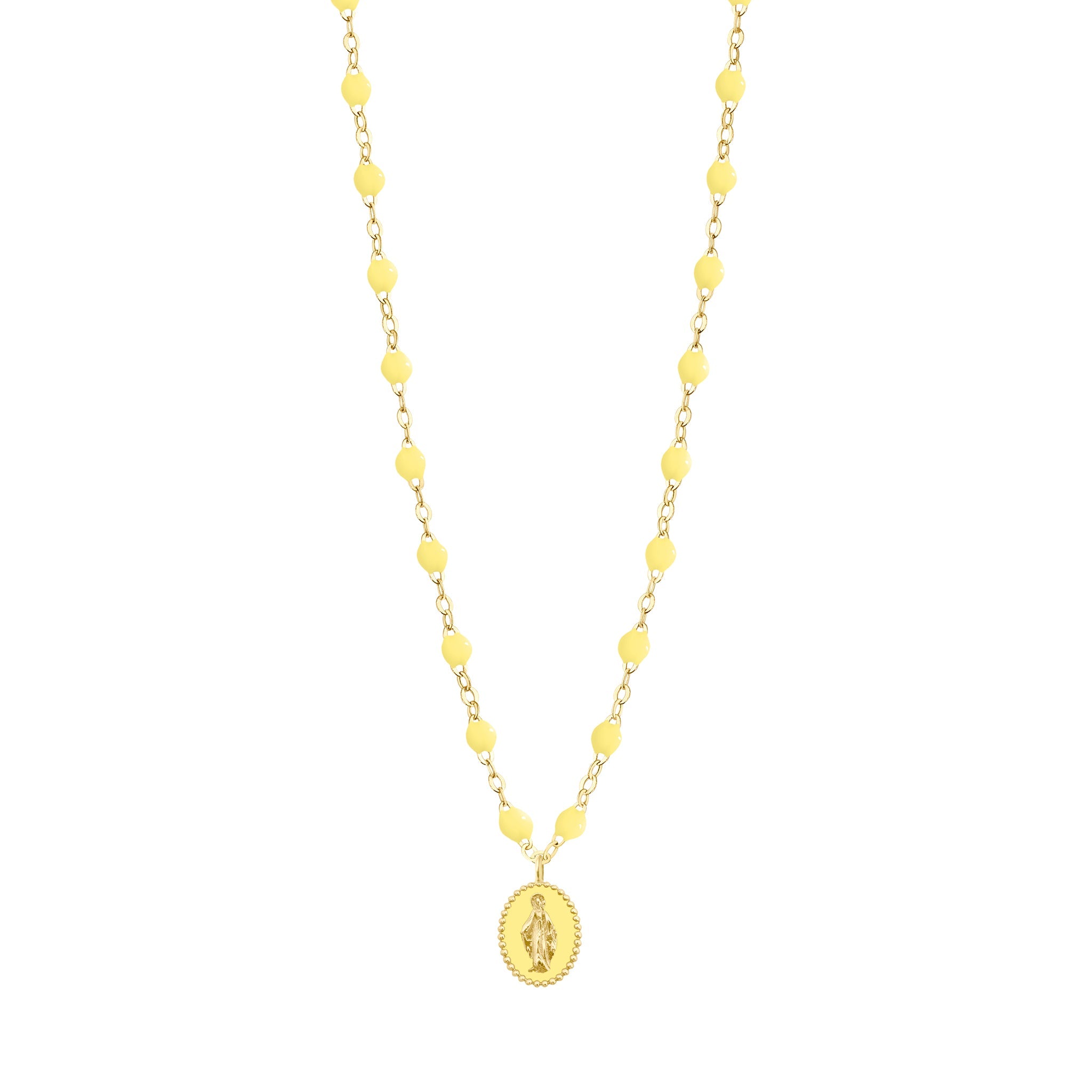 Gigi Clozeau - Collier mimosa Madone résinée, or jaune, 42 cm