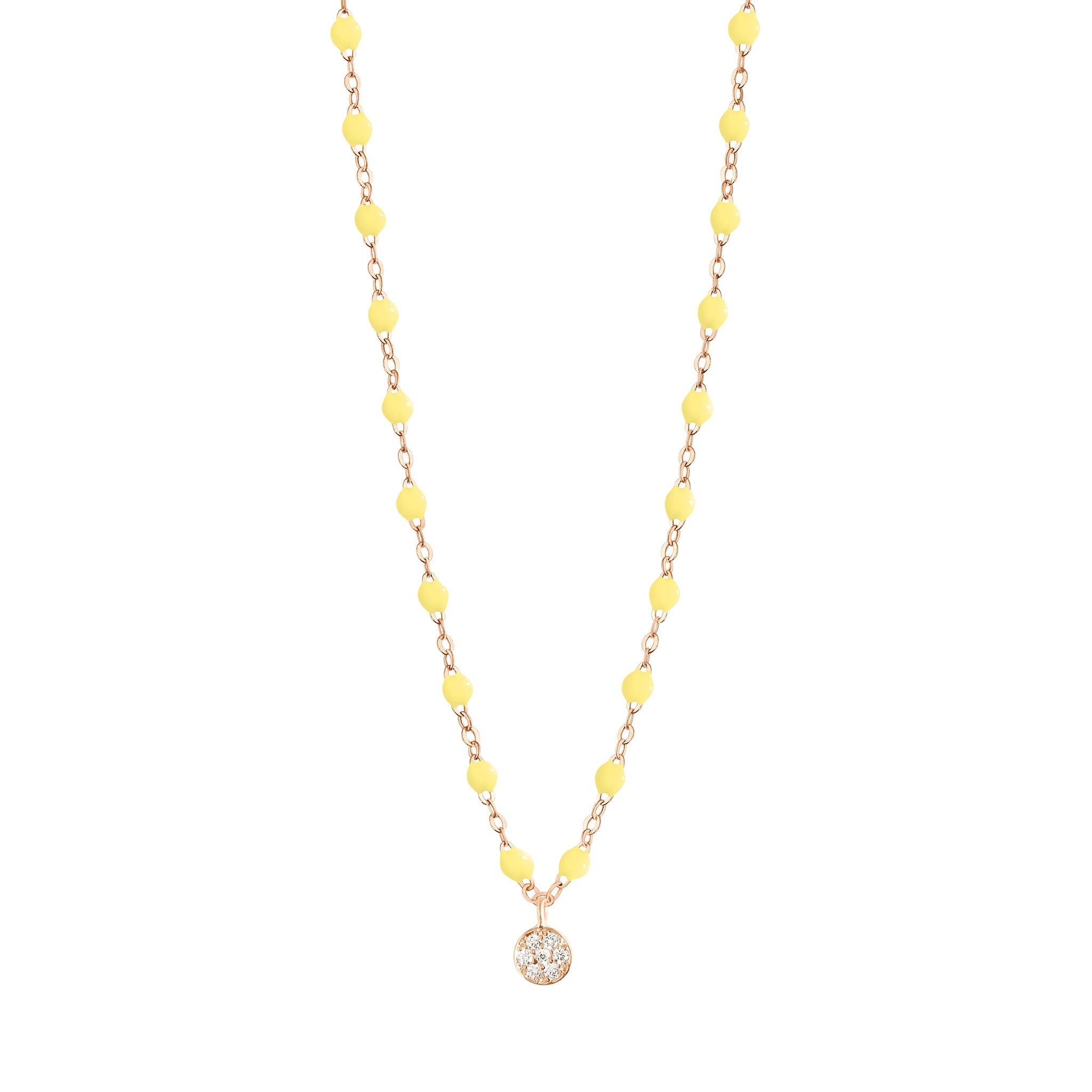 Gigi Clozeau - Collier mimosa Puce, Diamants, or rose, 42 cm