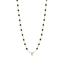 Gigi Clozeau - Collier noir Kosmos, diamants, or jaune, 42 cm