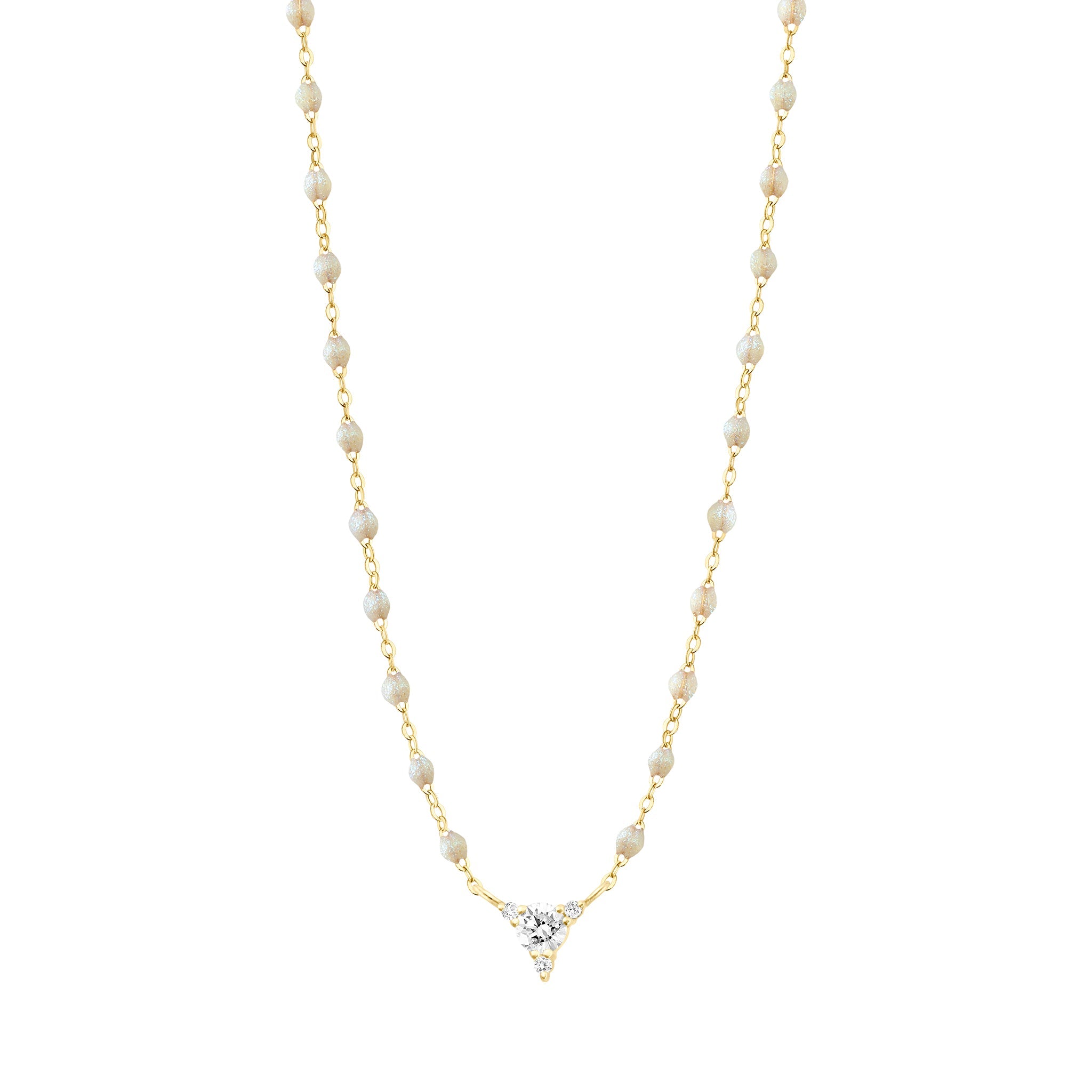 Gigi Clozeau - Collier opale Kosmos, diamants, or jaune, 42 cm