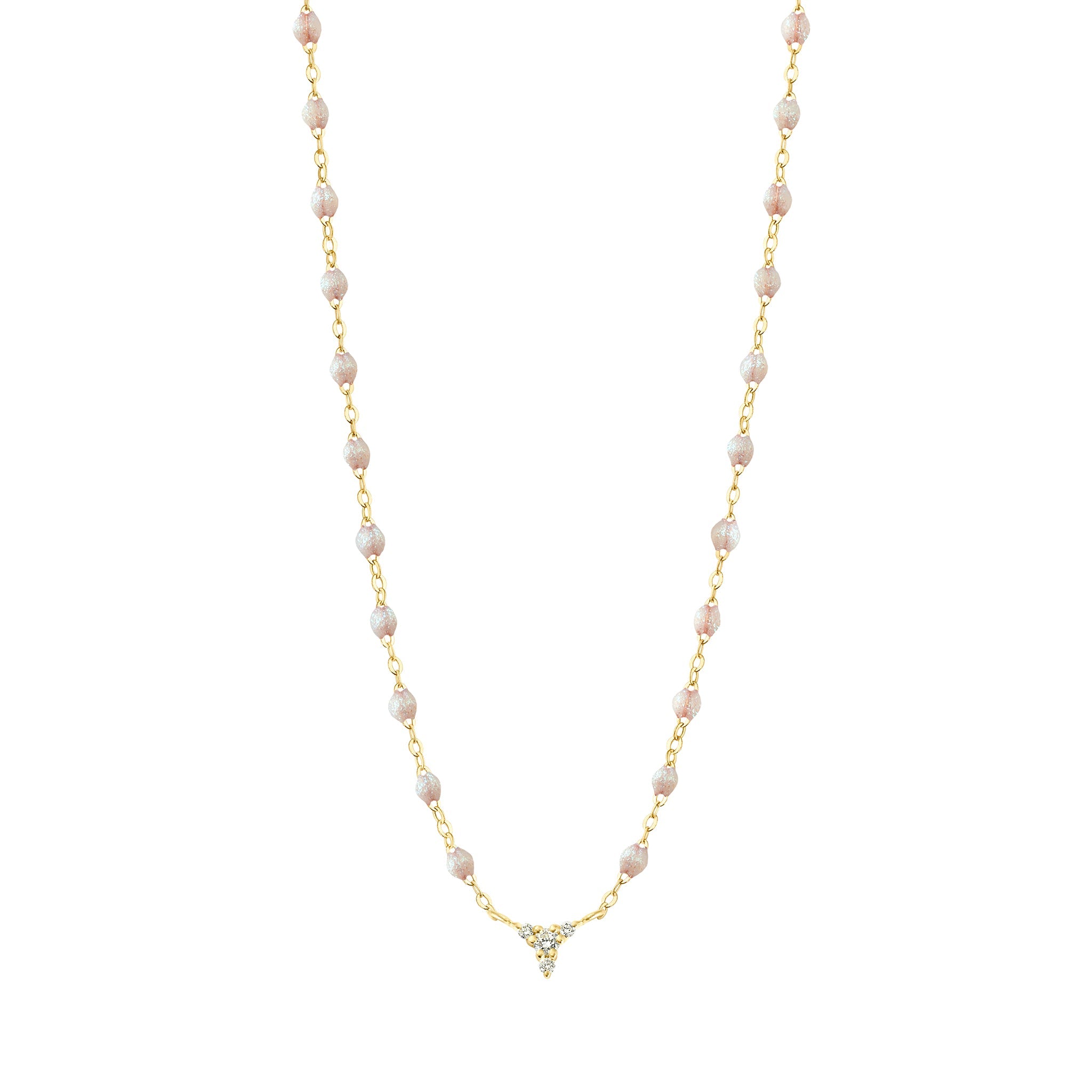 Gigi Clozeau - Collier opale petit Kosmos, diamants, or jaune, 42 cm