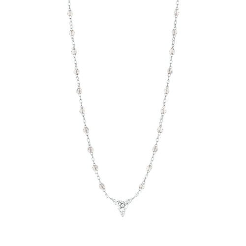 Gigi Clozeau - Collier sparkle Kosmos, diamants, or blanc, 42 cm